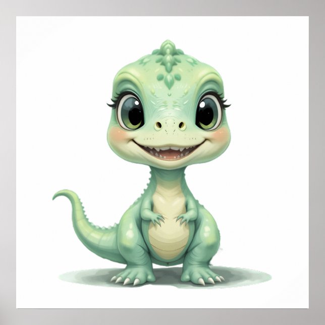 Roarsome Baby Dino Print - Niedliches Kinderzimmer Poster (Vorne)