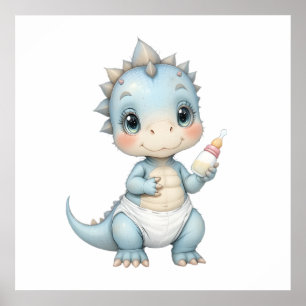 Roarsome Baby Dino Print - Niedliches Kinderzimmer Poster