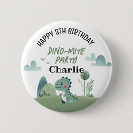 Roarsome Dino Birthday Button
