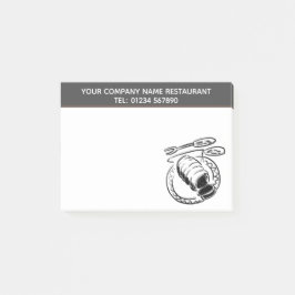 Roast Beef Restaurant Illustration Thema Post-it Klebezettel