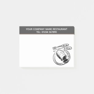 Roast Beef Restaurant Illustration Thema Post-it Klebezettel