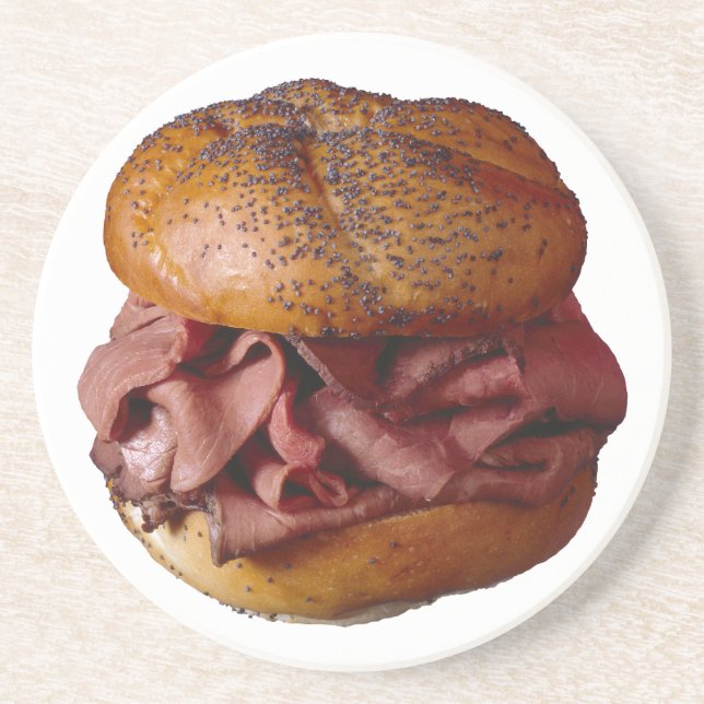 Roast Beef Sandwich Sandstein Untersetzer (Vorne)
