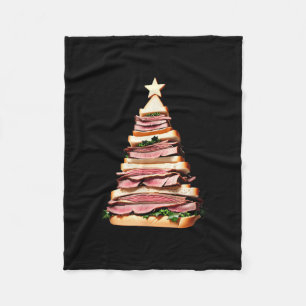 Roast Beef Sandwich Weihnachtsbaum Fleecedecke