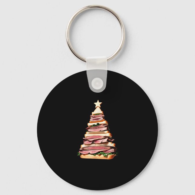 Roast Beef Sandwich Weihnachtsbaum Schlüsselanhänger (Vorderseite)