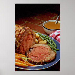 Roast beef with carrots poster