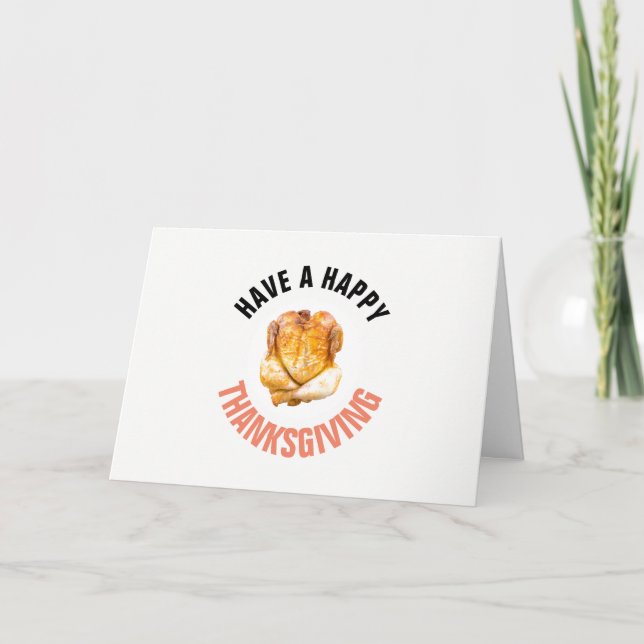 Roast Türkei, haben ein glückliches Dankeschön Karte (Vorderseite)