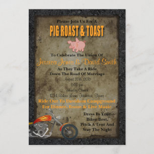 Roastbrot und Toast Biker Hochzeit Einladung