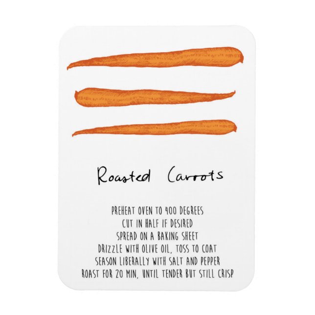 Roasted Carrots Recipe Magnet (Vertikal)