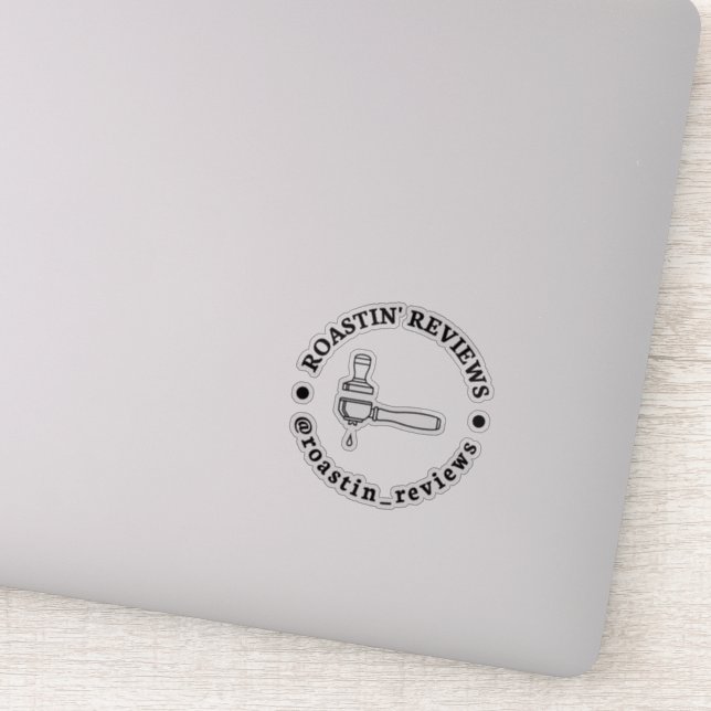 Roastin Reviews Aufkleber (Detail)