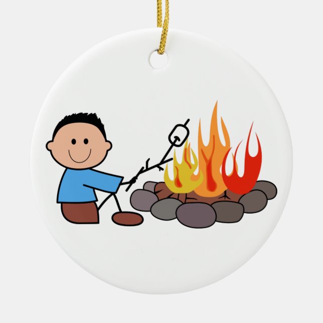 Roasting Marshmallows Keramik Ornament (Vorne)