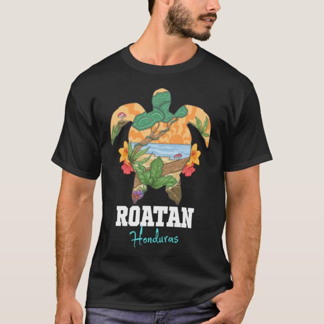 Roatan Bay Islands Honduras Turtle Souvenir T-Shirt (Vorderseite)