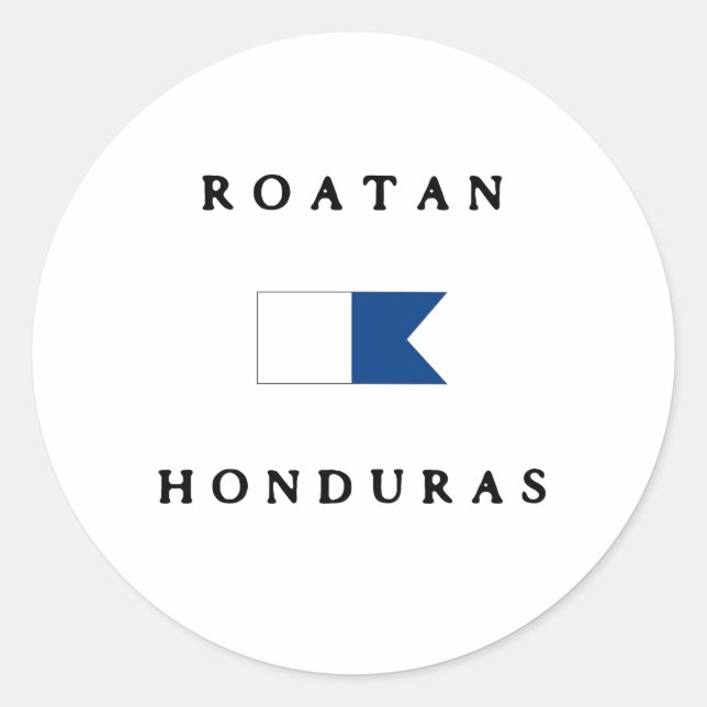 Roatan Honduras Alpha Dive Flag Runder Aufkleber (Vorderseite)