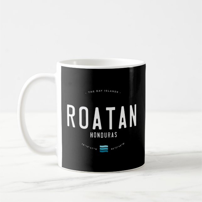 Roatan Honduras Beach Waves Kaffeetasse (Links)