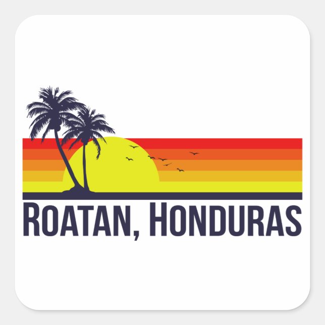 Roatan Honduras Quadratischer Aufkleber (Vorderseite)