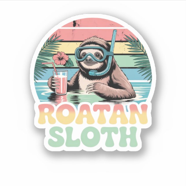 Roatan Honduras Sloth, Roatan Sloth, Roatan  Aufkleber (Vorderseite)