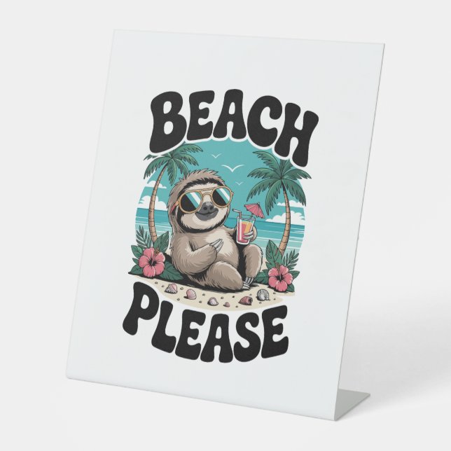 Roatan Honduras Sloth Summer Sockelschild (Vorderseite)