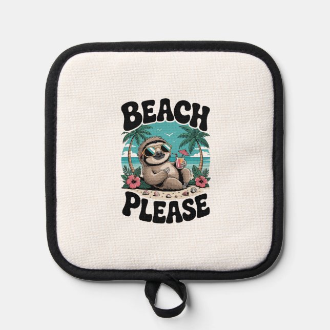 Roatan Honduras Sloth Summer Topflappen (Vorderseite)