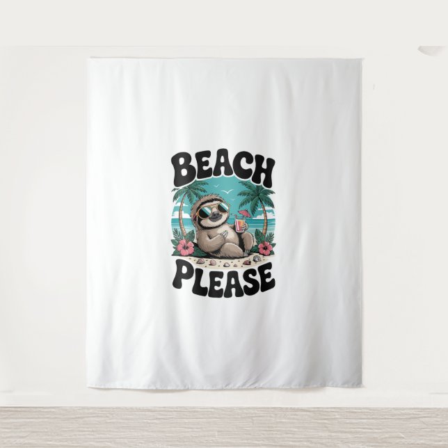 Roatan Honduras Sloth Summer Wandteppich (Vorderseite)