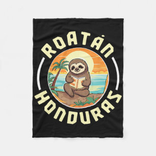 Roatan Honduras Urlaub Faultier Strand Sommer Männ Fleecedecke