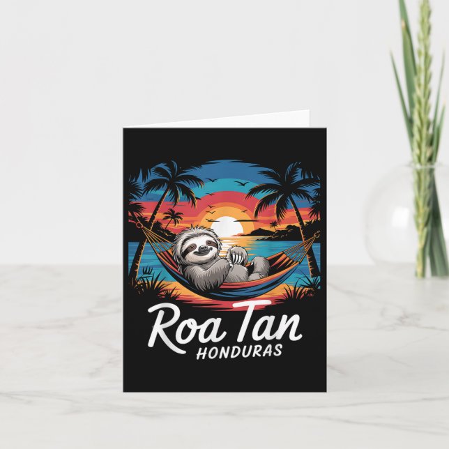 Roatan Sloth, Roatan Honduras Sloth, Roatan Karte (Vorderseite)