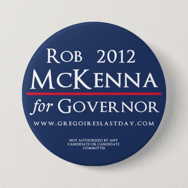 Rob McKenna für Gouverneur-Logo-Knopf 2012 Button (Vorderseite)