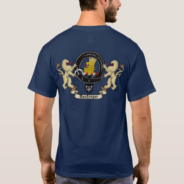 Rob Roy Macgregor Clan Abzeichen & Tartan T-Shirt (Rückseite)