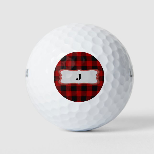Rob Roy Tartan Red & Black Golf Balls Golfball (Vorderseite)