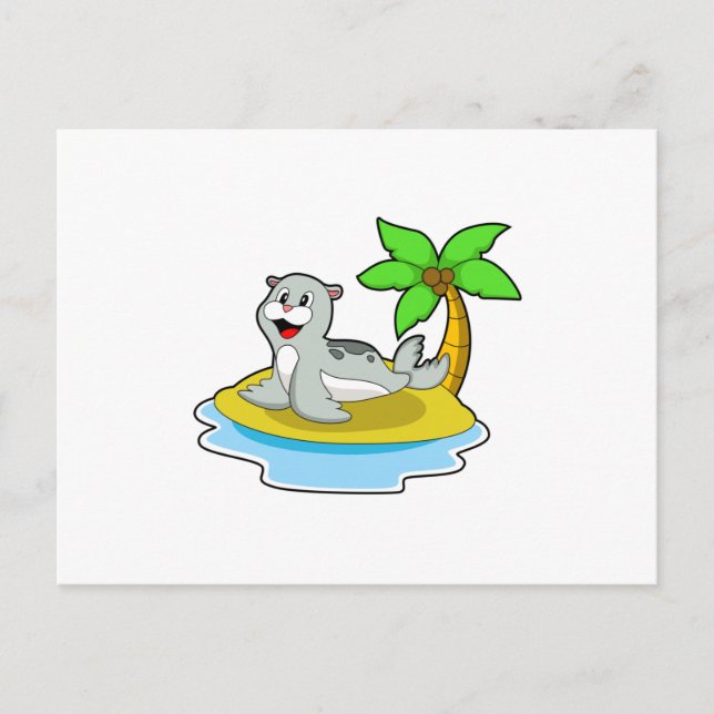 Robbe auf der Insel Postkarte (Vorderseite)