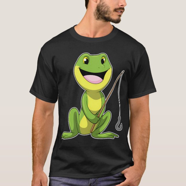 Robbe beim Fischen mit Angelrute & Fisch T-Shirt (Vorderseite)
