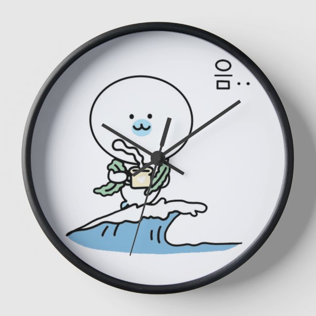 Robbe mit Kaffee auf einer Welle Uhr (Vorderseite)