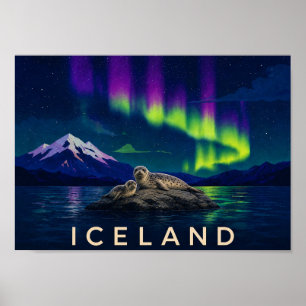 Robben Aurora Island Wandkunst-Druck Poster