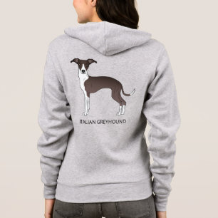 Robbenfell- und weiße italienische Windhund mit in Hoodie