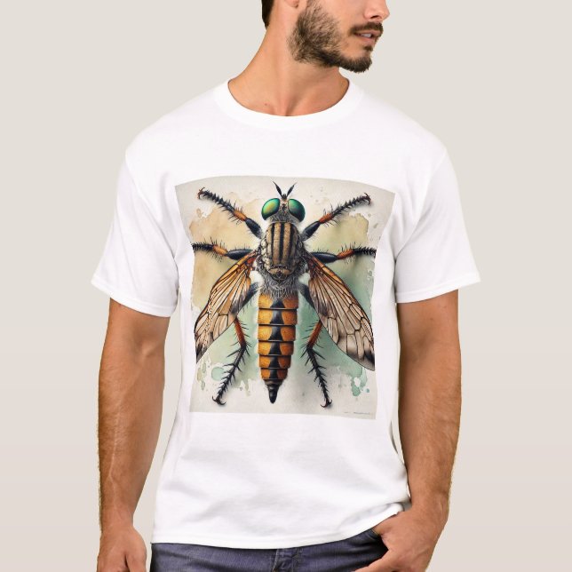 Robber Fly 040924IREF227 - Watercolor T-Shirt (Vorderseite)