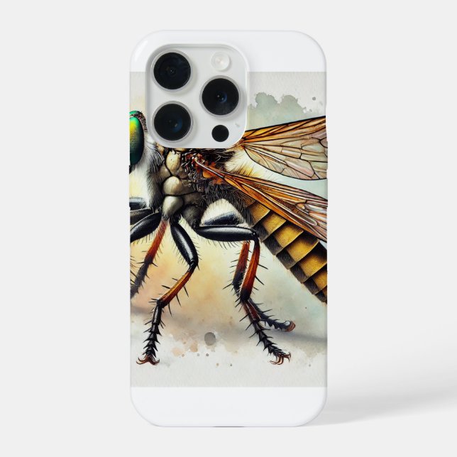 Robber Fly 131024IREF221 - Watercolor iPhone Hülle (Rückseite)