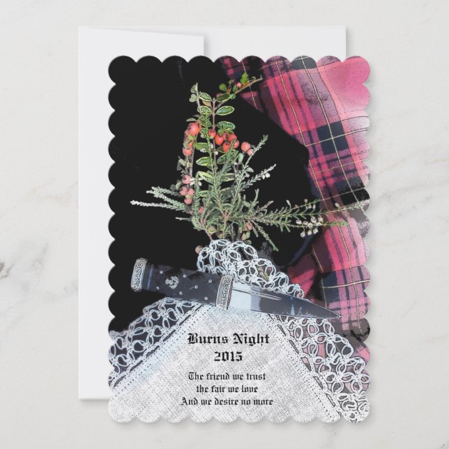 Robbie Burns Lässiges Dinner Einladung (Vorderseite)