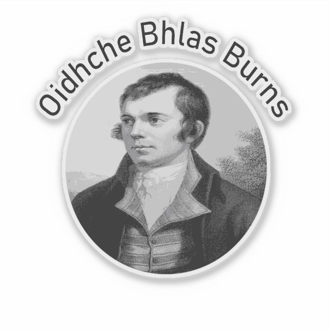 Robbie Burns - Oidhche Bhlas Burns Gälisch In Grau Aufkleber (Vorderseite)