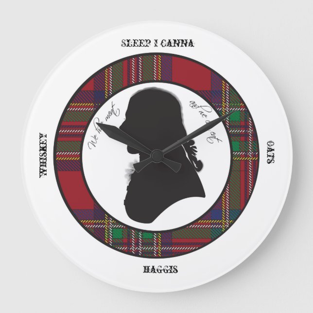 Robbie Burns Silhouette Uhr (Vorderseite)
