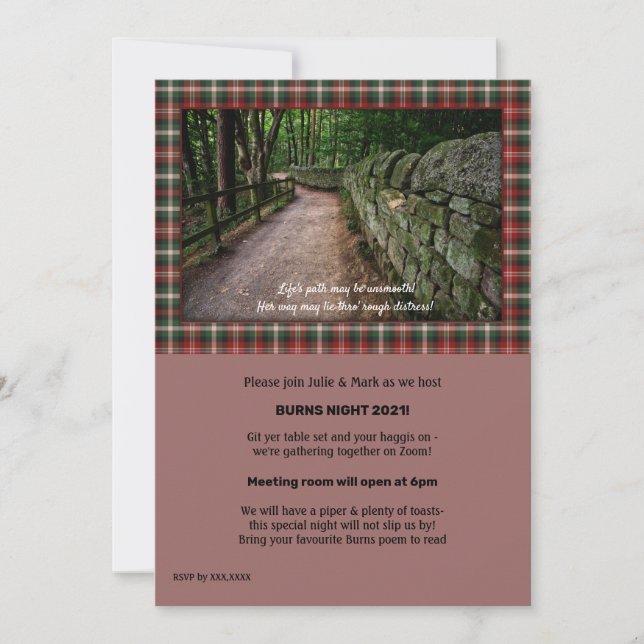 Robbie Burns Social Media Einladung (Vorderseite)