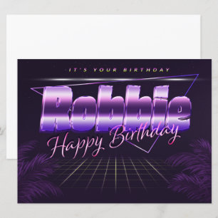 Robbie Name Vorname lila retro Karte Geburtstag