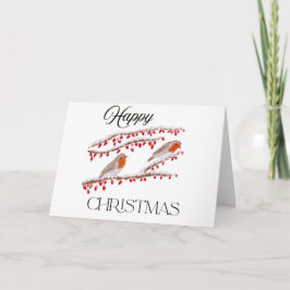 Robbins auf der Weihnachtskarte sitzen Karte