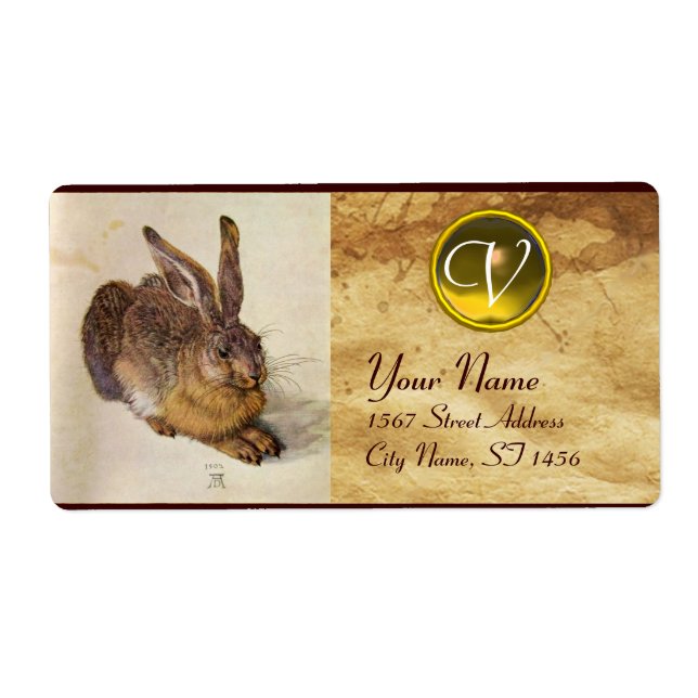 ROBBIT (Young Hare) Monogramm Gelbes Topaz (Vorne)