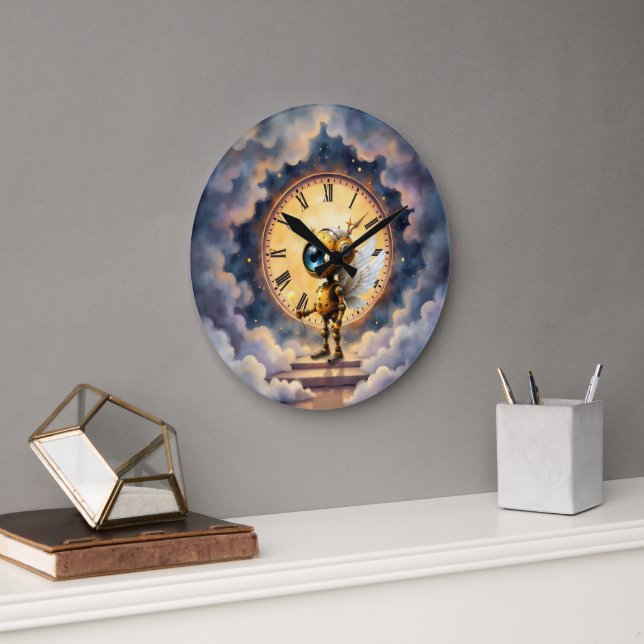 Robby der geflügelte Zeitwächter – Wings of Time S Große Wanduhr (Büro)