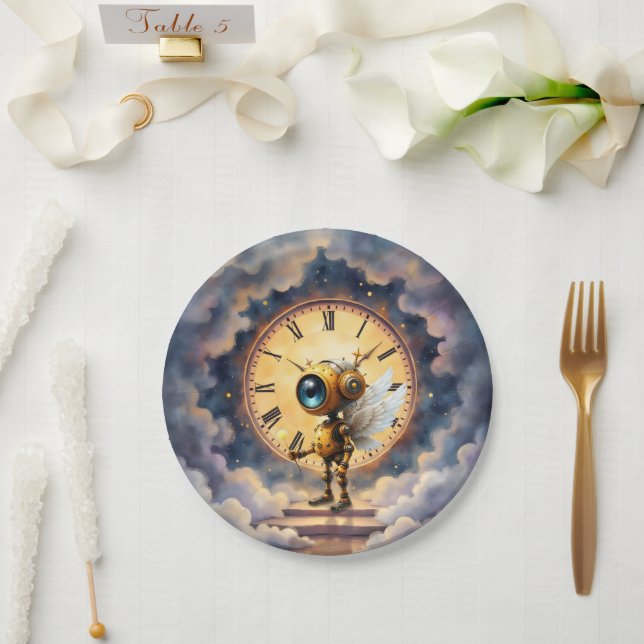 Robby der geflügelte Zeitwächter – Wings of Time S Pappteller (Hochzeit)