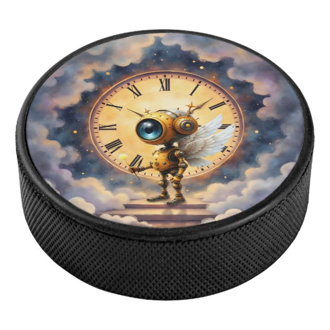 Robby the Winged Timekeeper – Wings of Time Series Eishockey Puck (3/4)