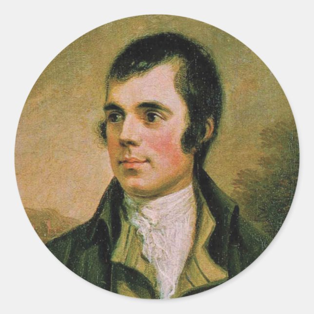Robert Burn feiert Burns Nacht Runder Aufkleber (Vorderseite)