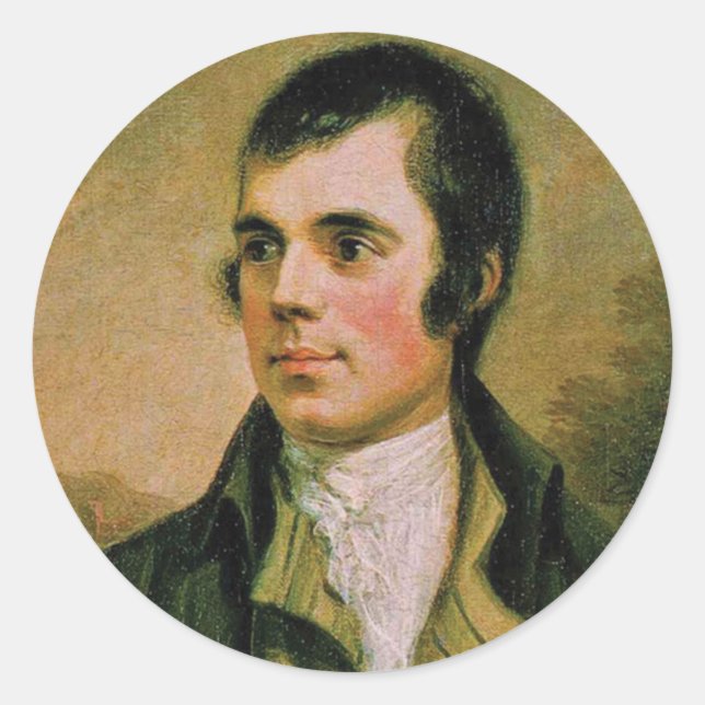 Robert Burn feiert Burns Nacht Runder Aufkleber (Vorderseite)