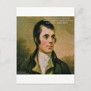 Robert Burns & Berühmter Verdacht Zitat Postkarte