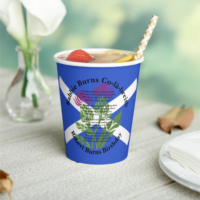 Robert Burns Birthday Geem Thistle Flag Große Pappbecher (In Situ)