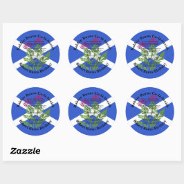 Robert Burns Birthday Geem Thistle Flag Runder Aufkleber