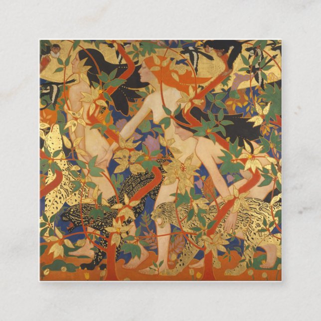 Robert Burns - Die Jagd (Diana und ihre Nymphen) Quadratische Visitenkarte (Vorderseite)